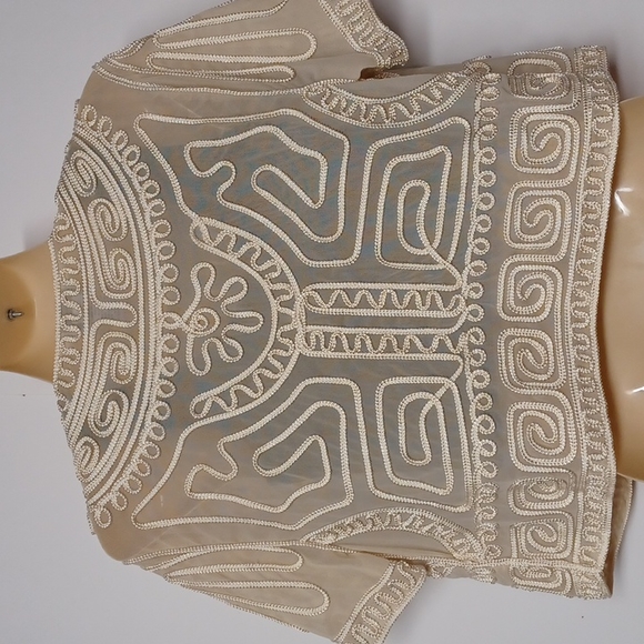 Soft Surroundings Bolero Open Jacket Short Sleeve Shrug Sheer - Picture 4 of 6